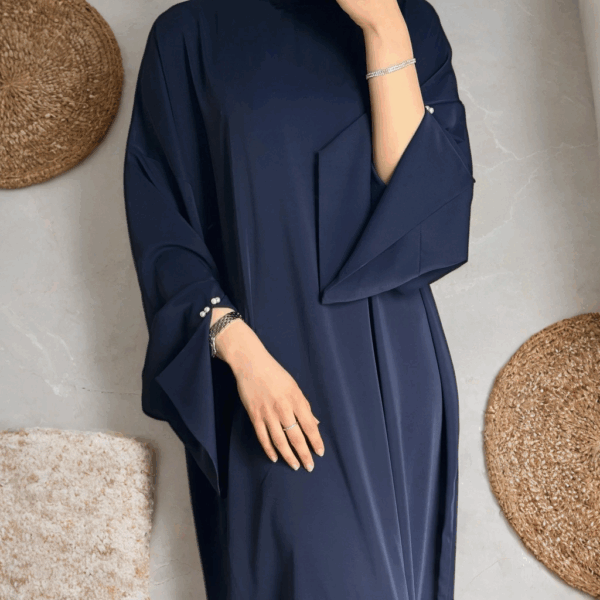 Dress-Abaya avec des manches à fentes perlée